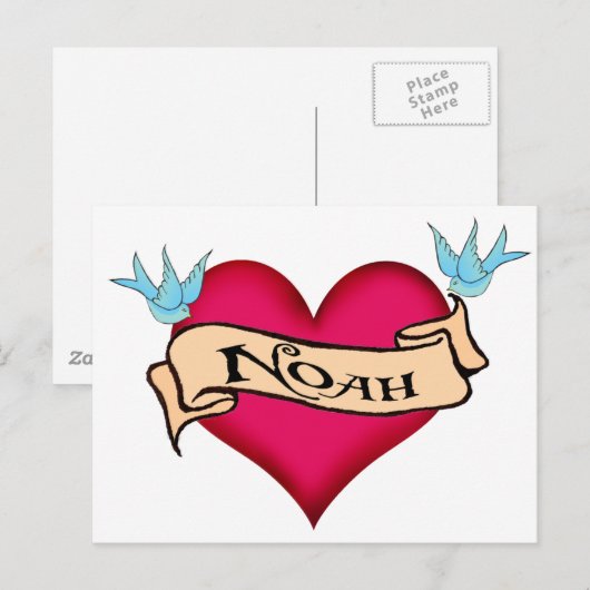 Noah - Aangepast Tattoo T-shirts en cadeautjes Briefkaart (Voorkant / Achterkant)