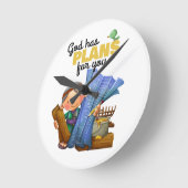 Noah & ark Bible kids kids wall clock Ronde Klok (Hoek)