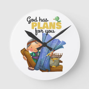 Noah & ark Bible kids kids wall clock Ronde Klok