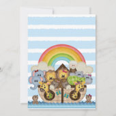 Noah Ark Boy Birthday Party Invitation Kaart (Achterkant)