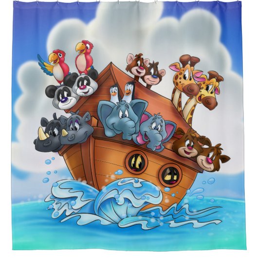 Noah Ark cartoon douchergordijn Douchegordijn (Voorkant)