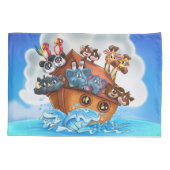 Noah Ark cartoon kussen voor kinderkamer Kussensloop (Achterkant)