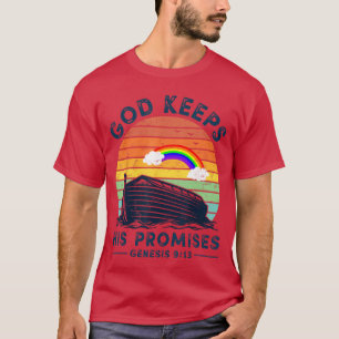Noah Ark Regenboog Jezus Christelijke God Houdt Zi T-shirt