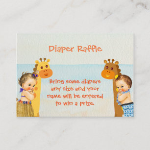 Noah Arks Baby shower Luier Raffle Insert Informatiekaartje