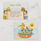 Noah Arks Baby shower Luier Raffle Insert Informatiekaartje (Voorkant / Achterkant)