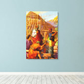 Noah bouwt de Ark Genesis 6 Canvas Afdruk (Insitu (Houten vloer))