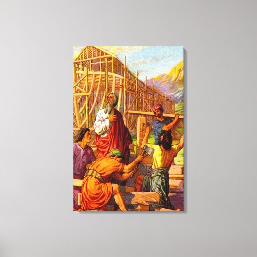 Noah bouwt de Ark Genesis 6 Canvas Afdruk (Voorkant)
