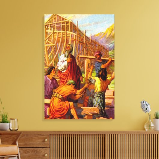 Noah bouwt de Ark Genesis 6 Canvas Afdruk (Insitu (Woonkamer))