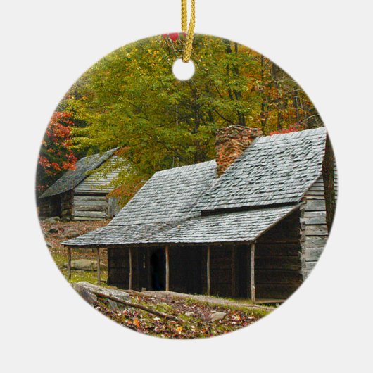 Noah "Bud" Ogle Cabin in the Smokies Keramisch Ornament (Voorkant)