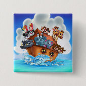 noah ' cartoon knop vierkante button 5,1 cm (Voorkant)