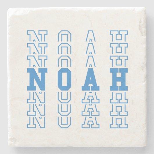 Noah Custom Boy Naam Stenen Onderzetter (Voorkant)
