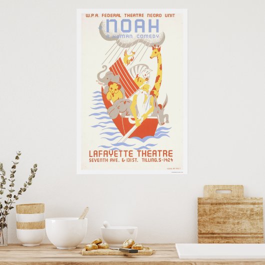 Noah & de Ark 1938 WPA Poster (Keuken)