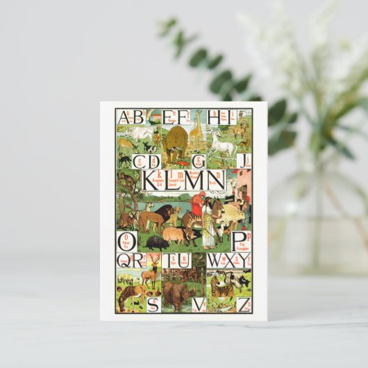 Noah de Grafiek van het Alfabet van ABC in het Briefkaart (Staand voorkant)