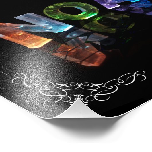 Noah - de naam Noah in 3D lichten (foto) Foto Afdruk (Hoek)