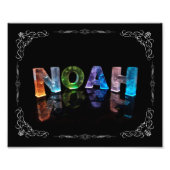 Noah - de naam Noah in 3D lichten (foto) Foto Afdruk (Voorkant)