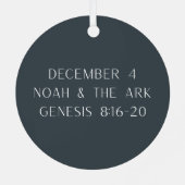 Noah en de Ark Advent Jesse Boom Metalen Ornament (Achterkant)