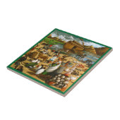 Noah en de ark: Oorspronkelijk schilderen: Dieren Tegeltje (Zijkant)