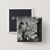 Noah entreth the Ark Vierkante Button 5,1 Cm (Voorkant /achterkant)