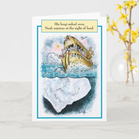 Noah Iceberg Biblical Birthday Card Kaart (Gele Bloem)