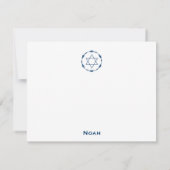 Noah Jack Bar Mitzvah Bedankt Notitiekaartje (Achterkant)
