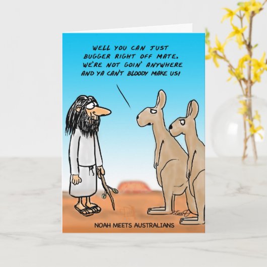 Noah Meets Some Australians Kaart (Gele Bloem)