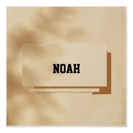 Noah Minimal Name Poster – Clean Modern Print (Voorkant)