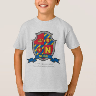 Noah N naam betekent krest messghts shield T-shirt