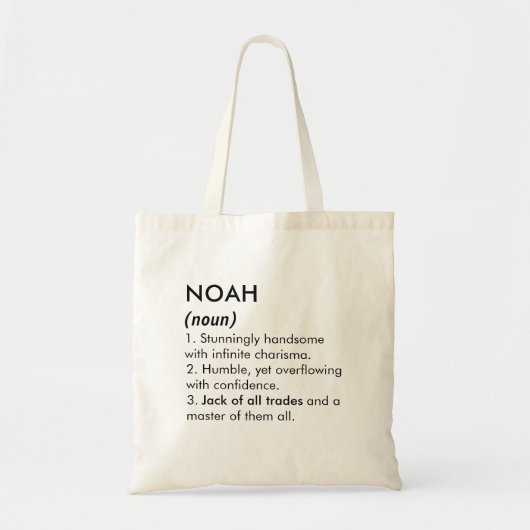 Noah naam, Bewerkbare naam, Aangepaste naam Tote Bag (Voorkant)