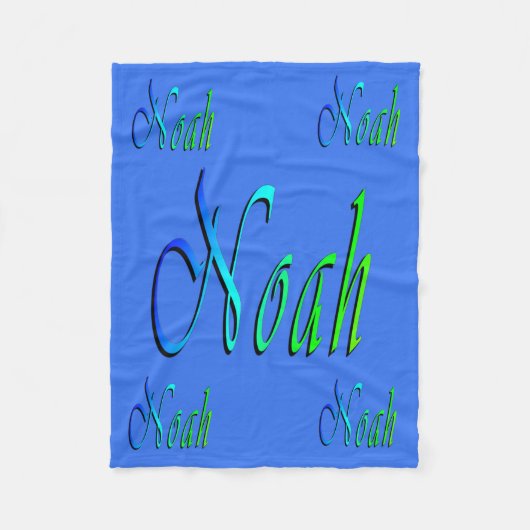 Noah, naam, Logo, kleine blauwe vlooienbak. Fleece Deken (Voorkant)