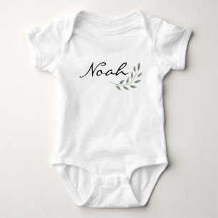 Noah Name onthult Romper Newborn Natuur Leaf