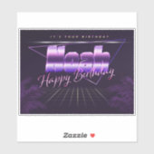 Noah Name Vorname lila retro Sticker Geburtstag (Vel)