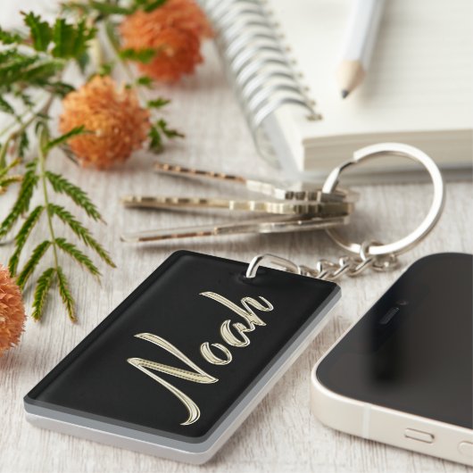 Noah Name whitegold Schlüsselanhänger Anhänger Sleutelhanger (Voorkant Rechts)