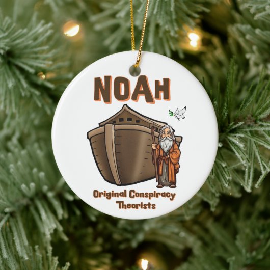 Noah Originele Samenzweringstheoreticus Christelij Keramisch Ornament (Boom)