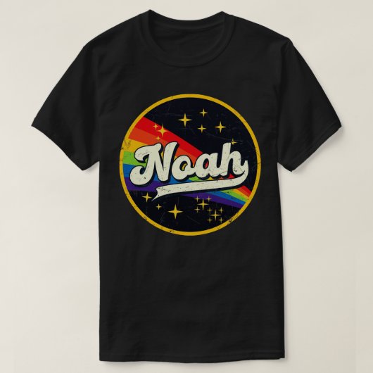 Noah regenboog in ruimte  grunge stijl t-shirt (Design voorkant)