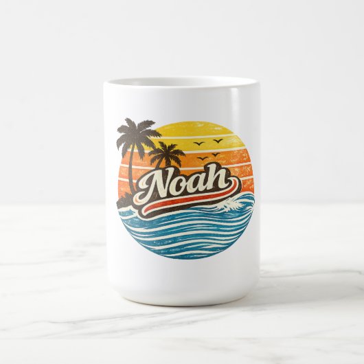 Noah Retro Sunset Naamontwerp Koffiemok (Center)