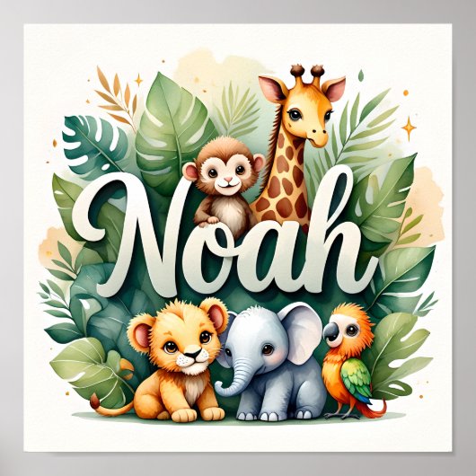 Noah Safari Nursery Wall Art Poster (Voorkant)