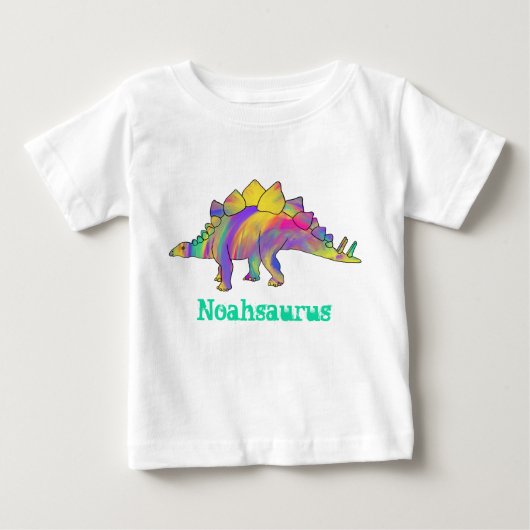 Noah saurus Kleurrijke Stegosaurus Dinosaurus Kuns (Voorkant)