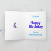 Noah saurus Rainbow Brontosaurus Dinosaur Voeg naa Feestdagen Kaart (Binnen)