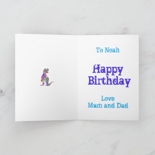 Noah saurus Rainbow Brontosaurus Dinosaur Voeg naa Feestdagen Kaart (Binnen)