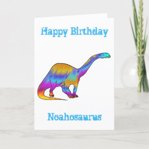 Noah saurus Rainbow Brontosaurus Dinosaur Voeg naa Feestdagen Kaart