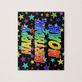"NOAH" Voornaam, geun "HAPPY BIRTHDAY" Legpuzzel (Verticaal)