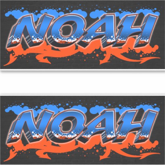 Noah Vorname Name Graffiti Aufkleber Sticker (Voorkant)