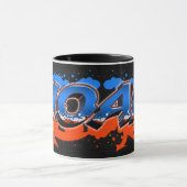 Noah Vorname Name Graffiti blue orange Tasse Mok (Midden)