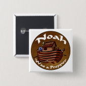 Noah was prepper vierkante button 5,1 cm (Voorkant /achterkant)