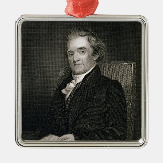 Noah Webster (1758-1843), gegraveerd door Frederic Metalen Ornament (Voorkant)