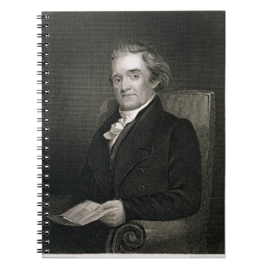 Noah Webster (1758-1843), gegraveerd door Frederic Notitieboek (Voorkant)