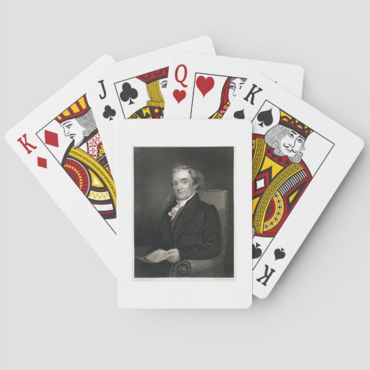 Noah Webster (1758-1843), gegraveerd door Frederic Pokerkaarten (Achterkant)