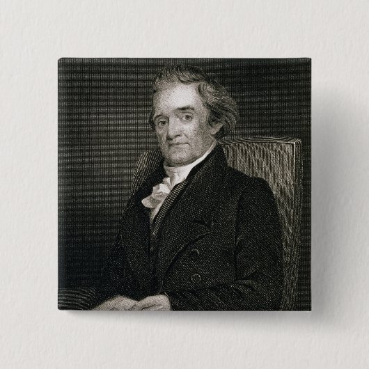 Noah Webster (1758-1843), gegraveerd door Frederic Vierkante Button 5,1 Cm (Voorkant)