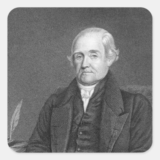 Noah Webster gegraveerd door G. Parker Vierkante Sticker (Voorkant)