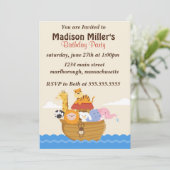 Noah's Arc Birthday Invite Kaart (Staand voorkant)